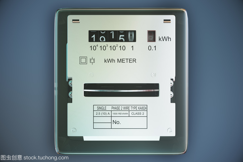 模擬的電表顯示家庭消費。電源我